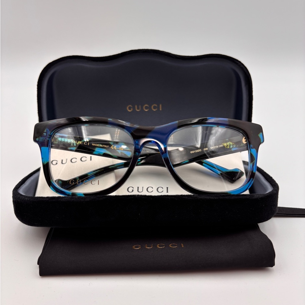 Gucci Black and Blue Designer Eyewear
